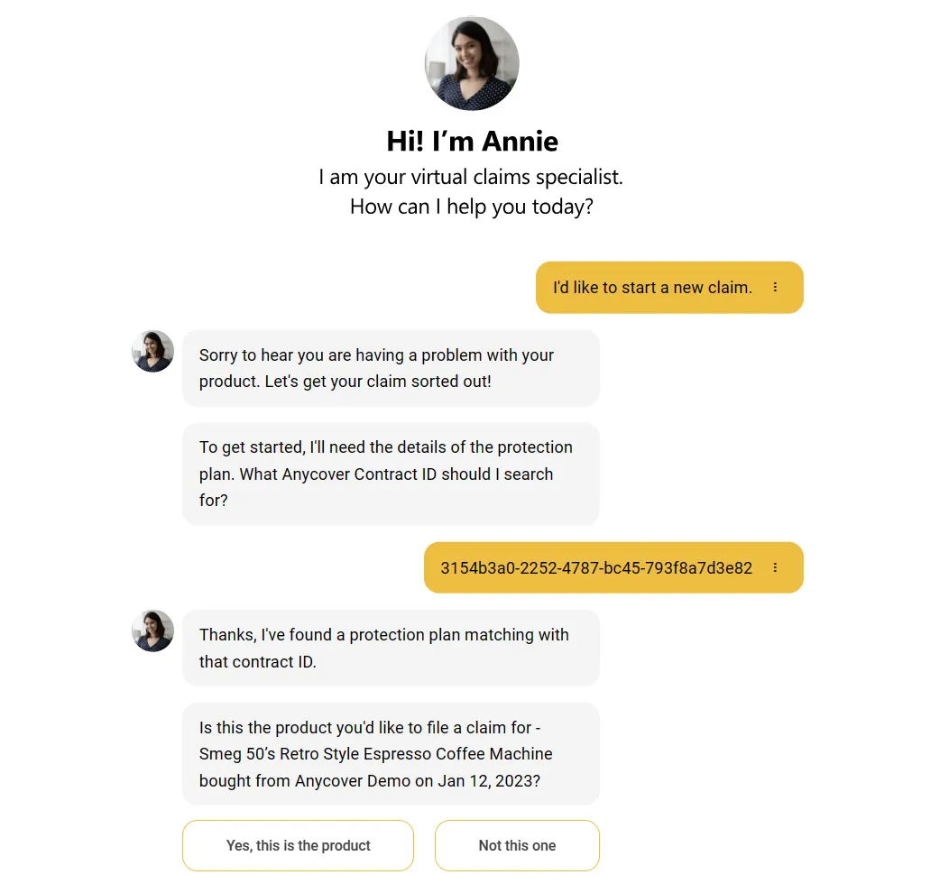Filing claim on chatbot